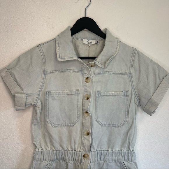 Bluivy Light Blue Denim Romper – Size Medium, New with Tags - Picture 2 of 8